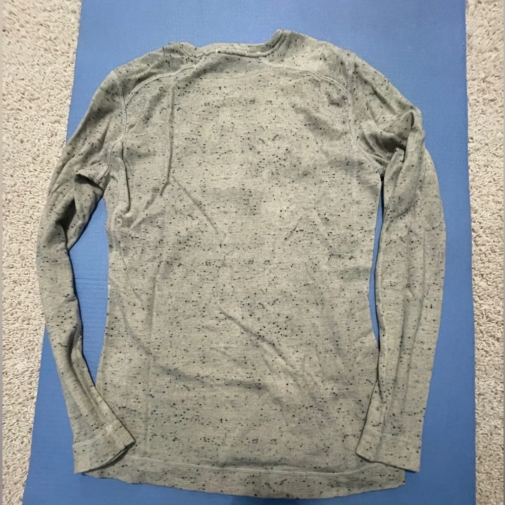 Women's Smart Wool Gray Speckled Long Sleeve Shirt - Sz XL - Picture 4 of 6
